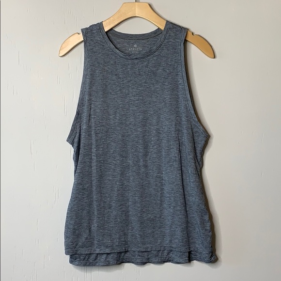 Athleta Tops - Athleta Gray Double Layer Racerback Tank Top